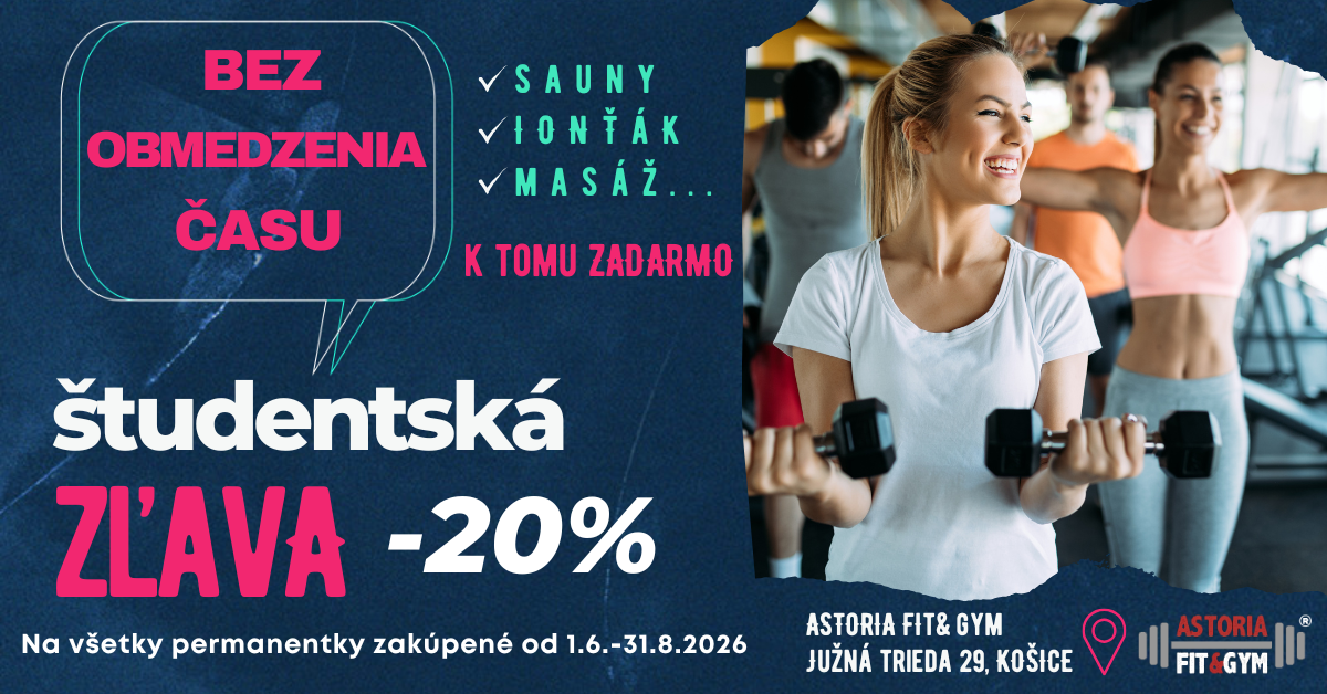 Študentská zľava na leto v ASTORIA FIT&GYM